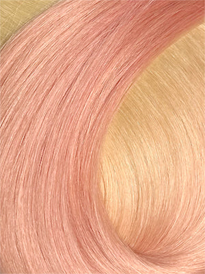 Rose Gold — Warm pink blonde hair swatch