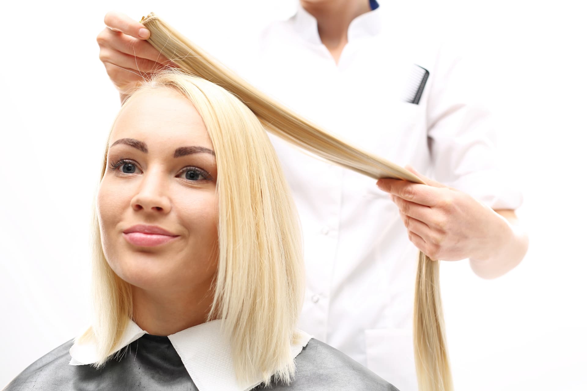 Finished extension work on a salon client