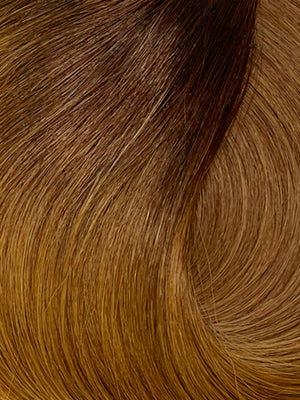 T2/30 — Ombre darkest brown to auburn hair swatch
