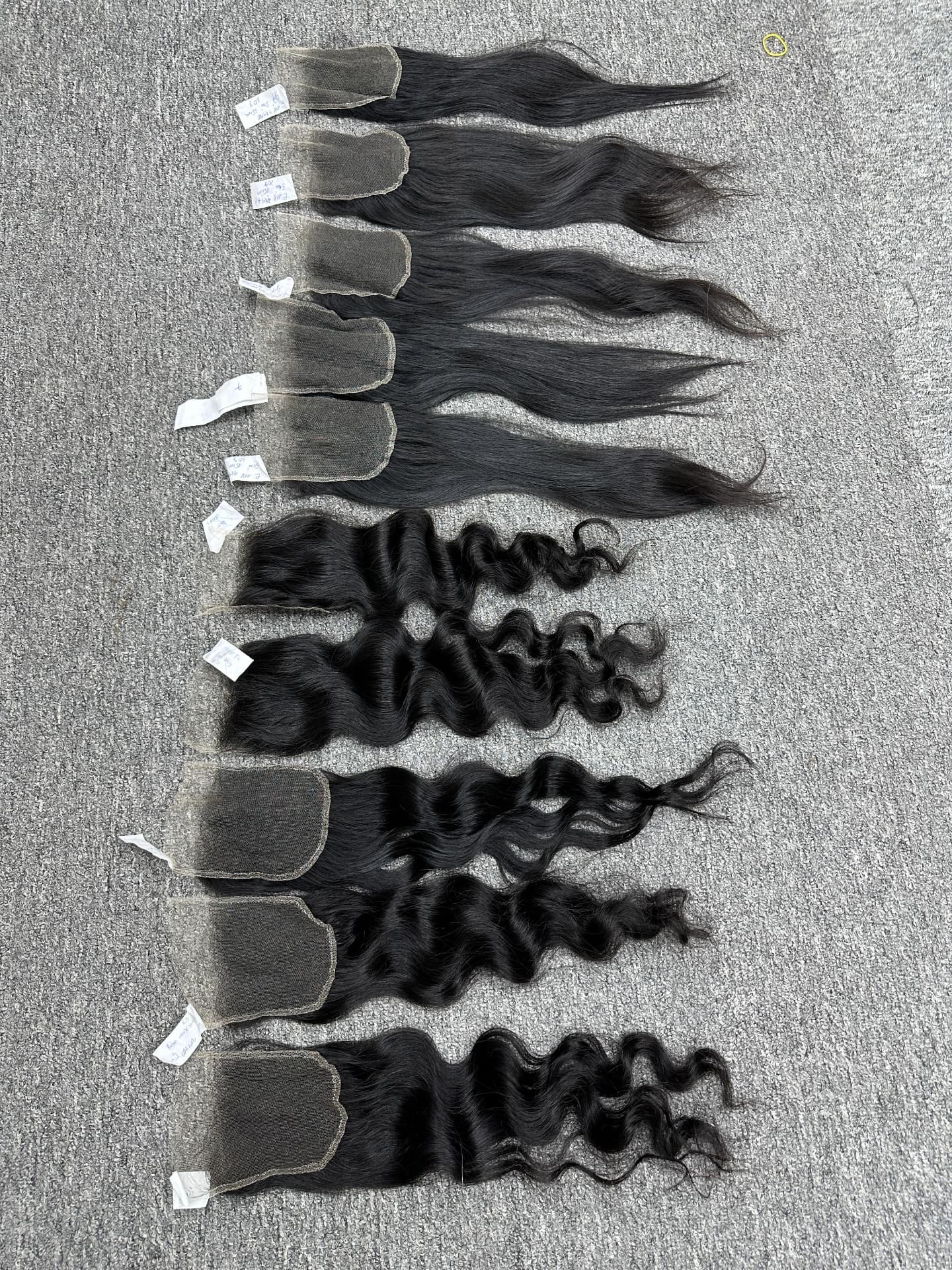 Closure range spanning straight through loose wave, each tagged by size