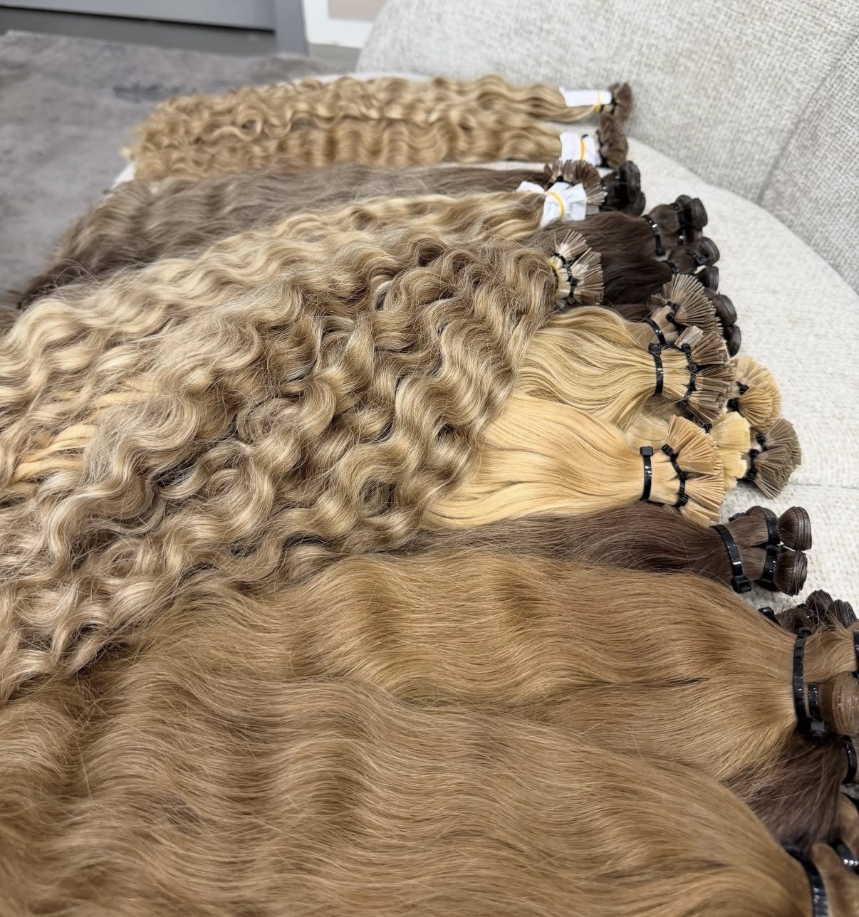 Russian shade programme across blonde, brown, straight and curly Indian baby hair