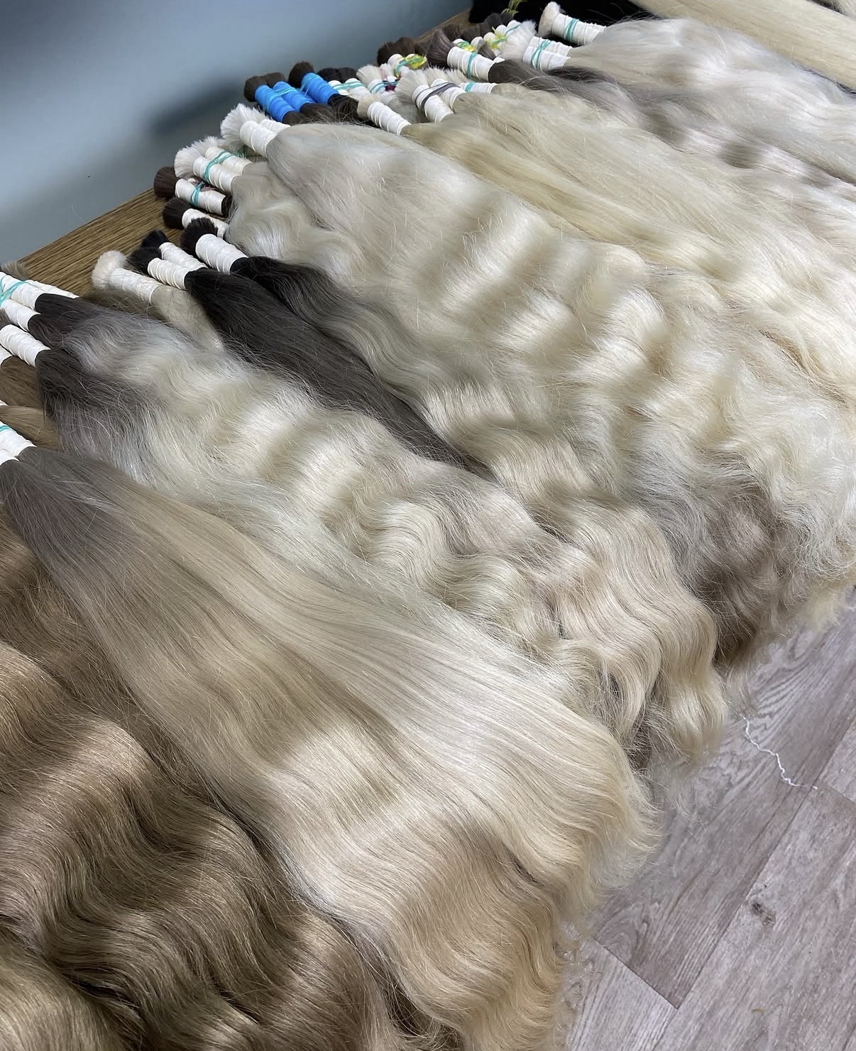 RemyPatra Indian baby virgin hair developed into cool blonde and pearl shades